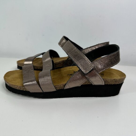 Naot Kayla Striped Sandal Pink / Gold Leather , Sz 38 / US 7 - Picture 10 of 15